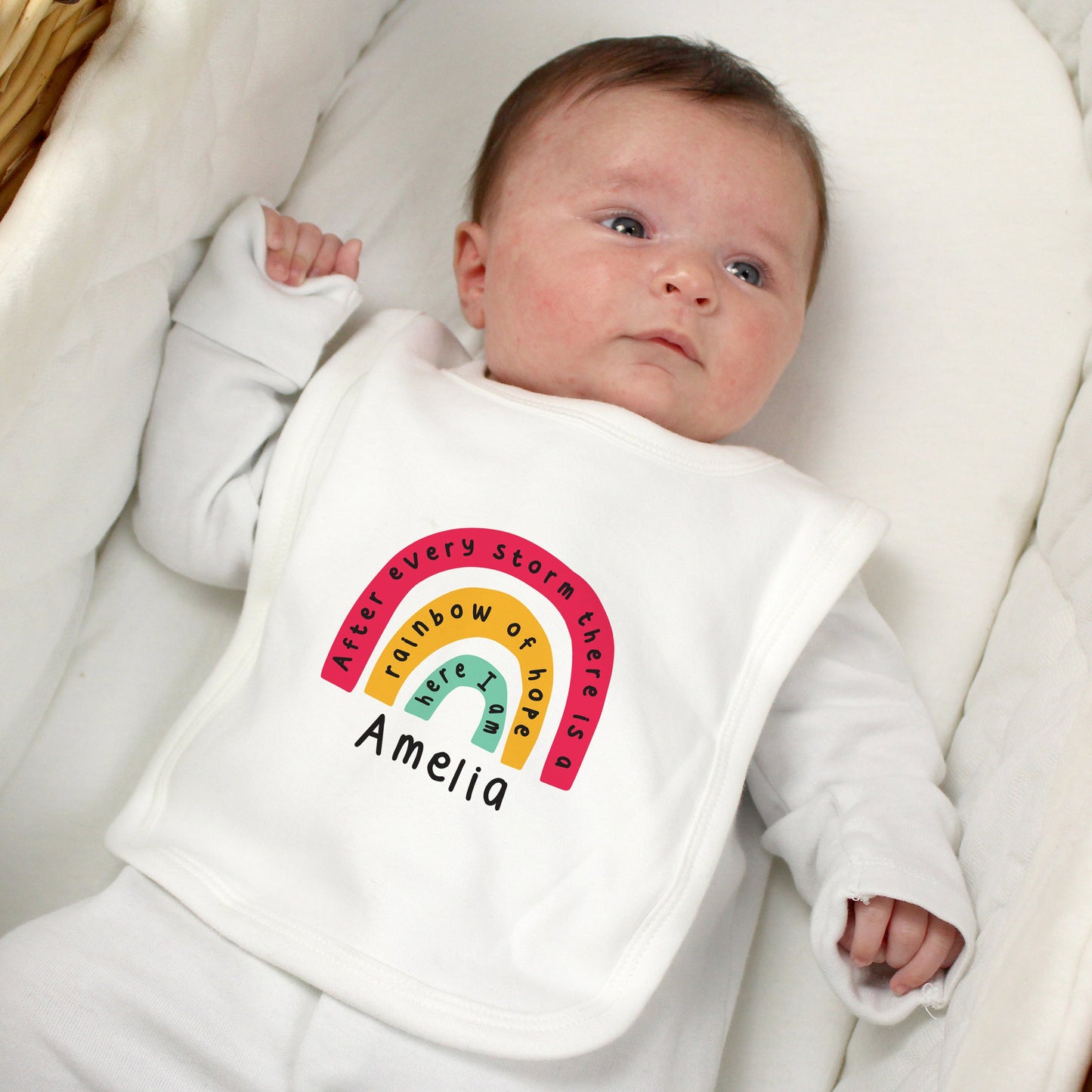 Personalised Rainbow Bib: 1 - Baby Clothing By Gift Moments