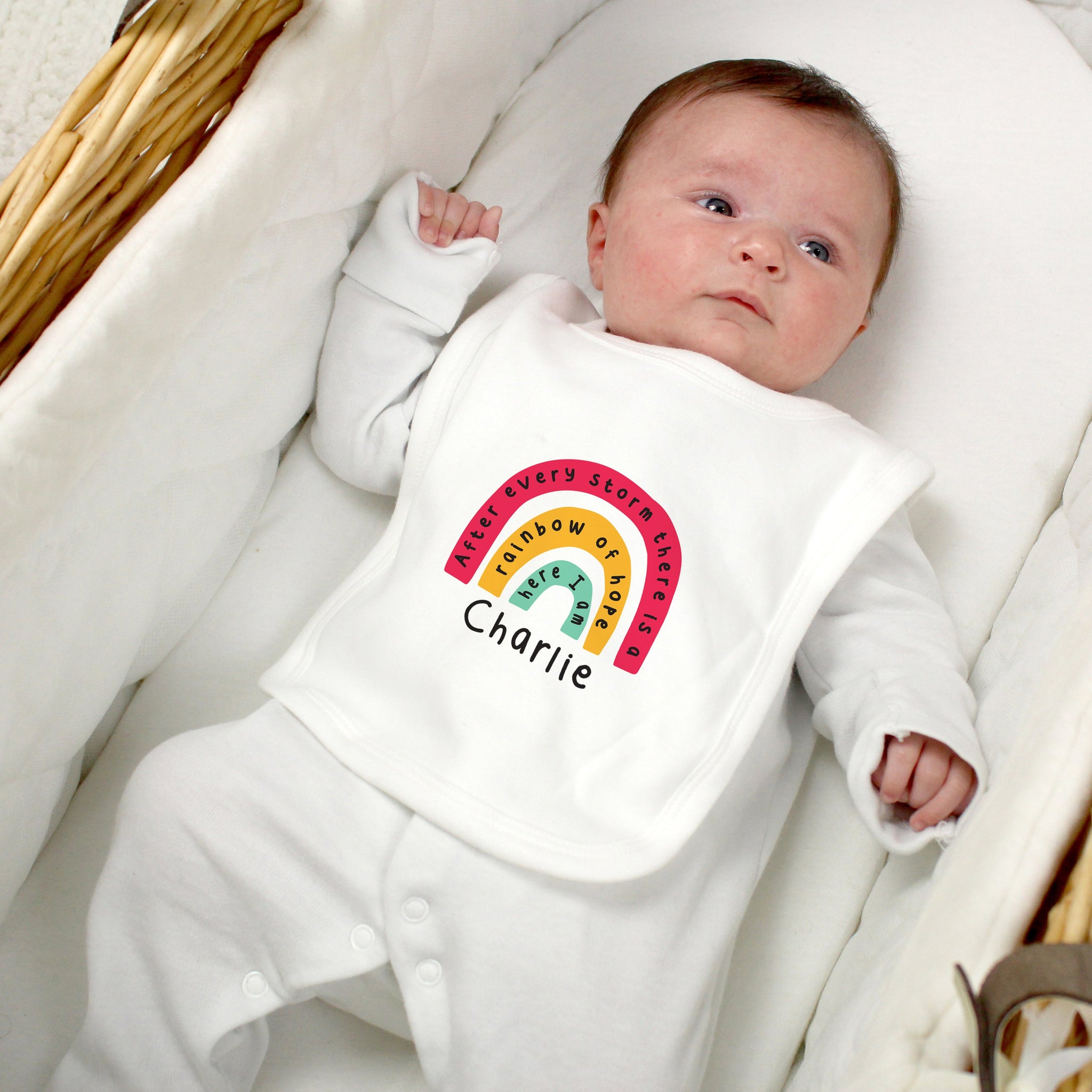 Personalised Rainbow Bib: 3 - Baby Clothing By Gift Moments