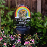 Personalised Rainbow Bridge Pet Memorial Outdoor Solar Light: 9 Solar Lights By Gift Moments