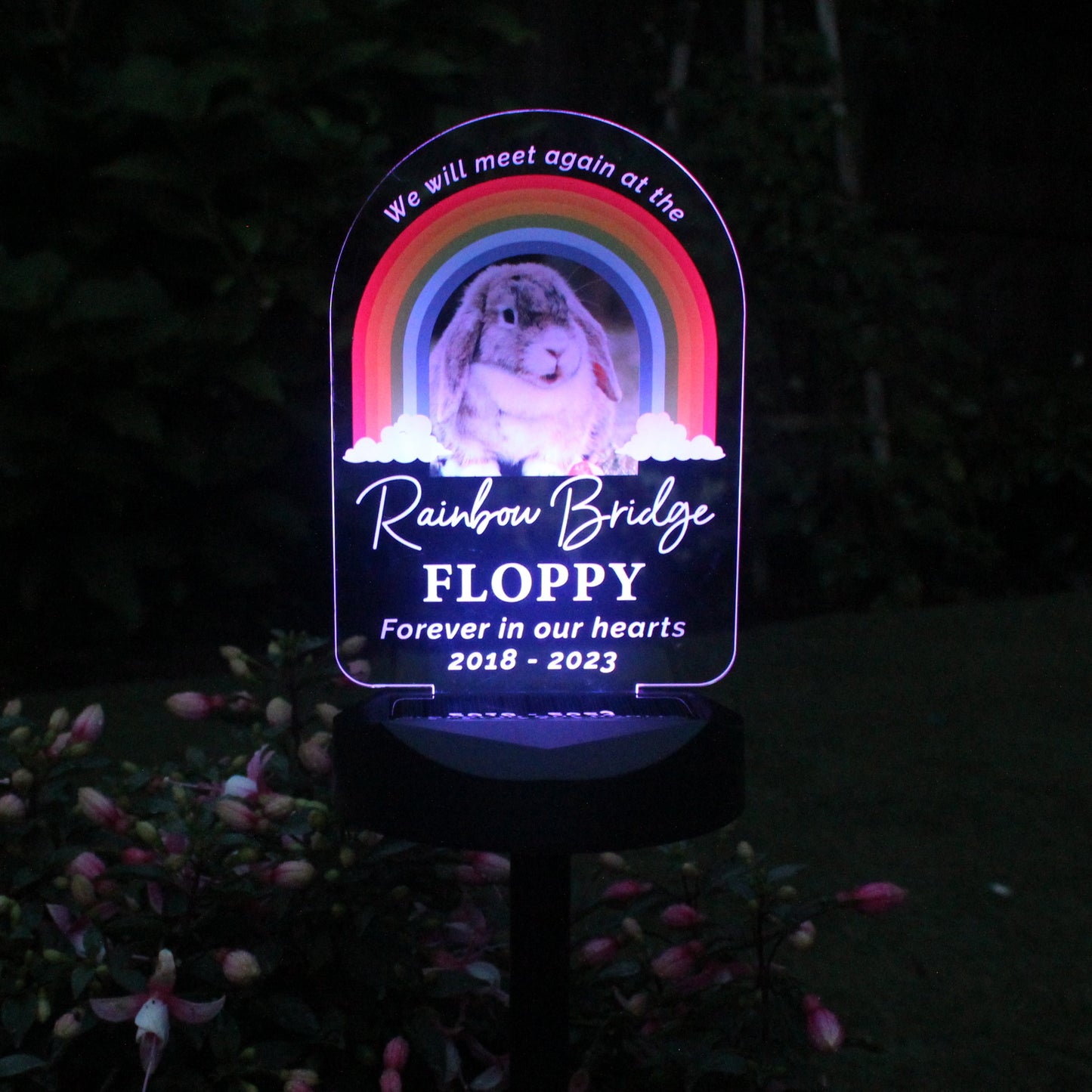 Personalised Rainbow Bridge Pet Memorial Outdoor Solar Light: 8 - Solar Lights By Gift Moments