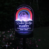 Personalised Rainbow Bridge Pet Memorial Outdoor Solar Light: 8 Solar Lights By Gift Moments