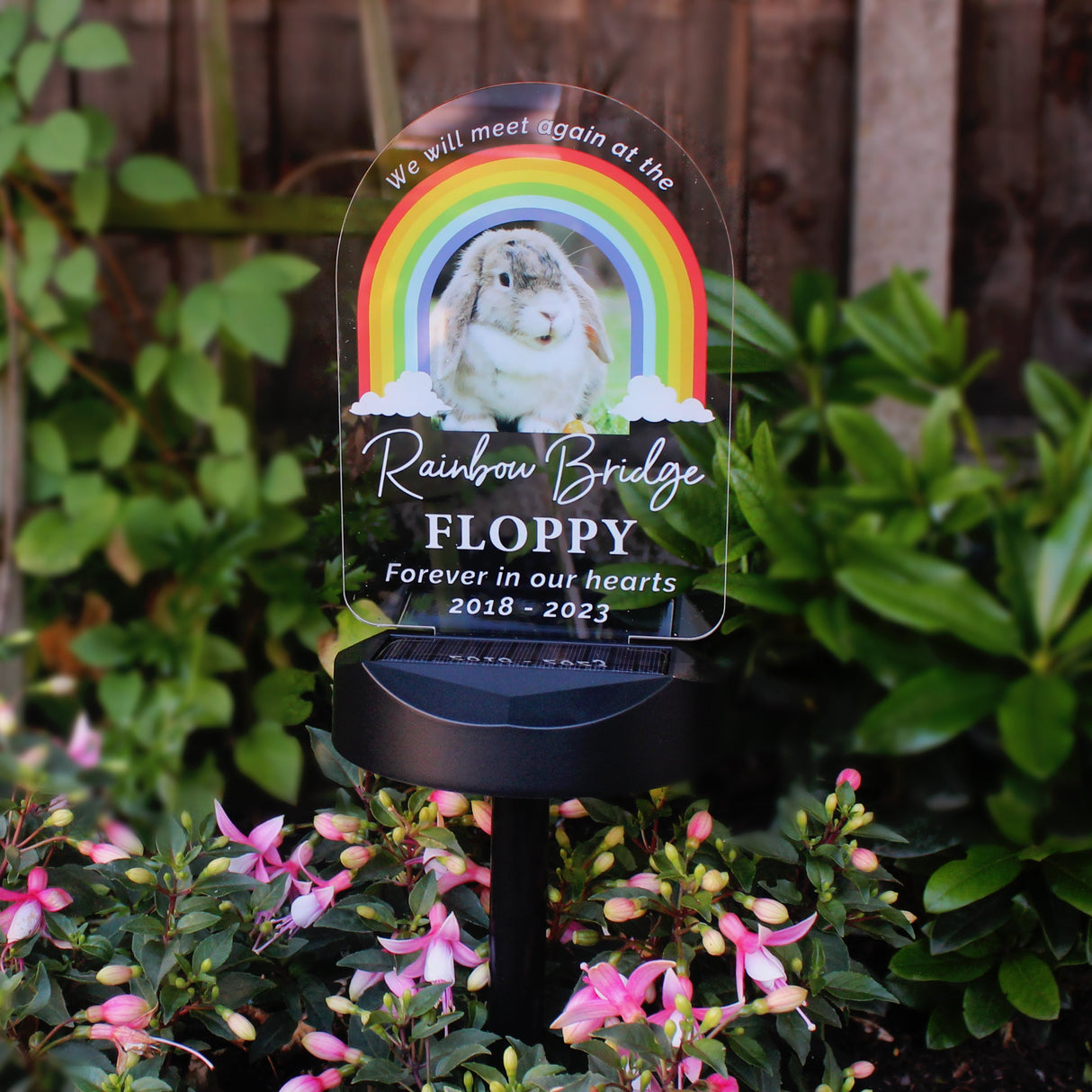 Personalised Rainbow Bridge Pet Memorial Outdoor Solar Light: 1 Solar Lights By Gift Moments