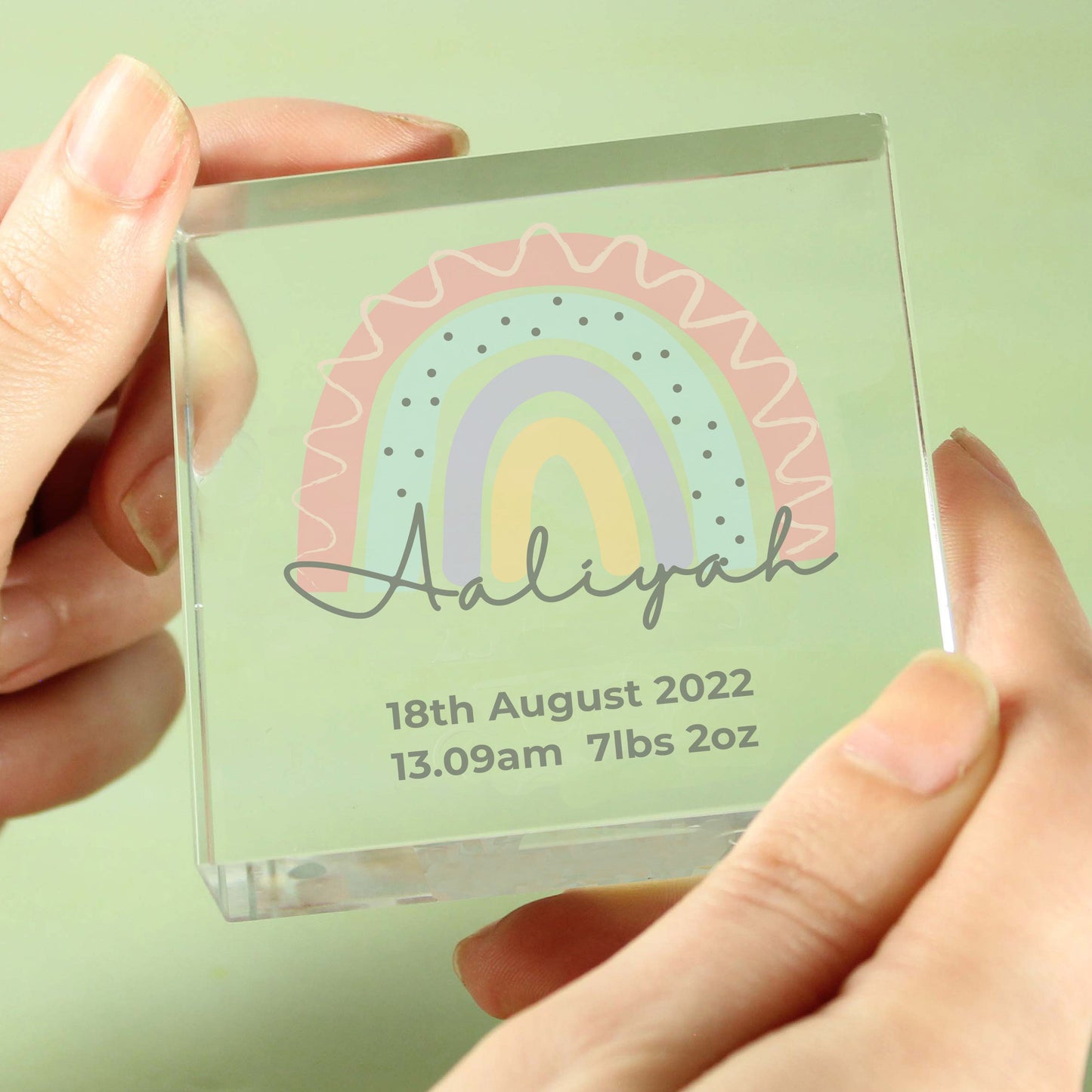 Personalised Rainbow Crystal Token: 1 - Crystal Tokens By Gift Moments