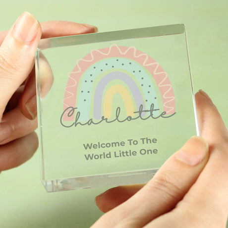Personalised Rainbow Crystal Token: 3 - Crystal Tokens By Gift Moments