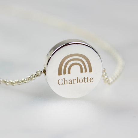 Personalised Rainbow Disc Necklace: 3 - Necklaces By Gift Moments