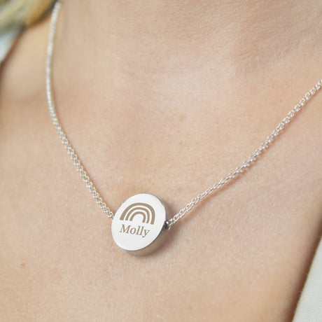 Personalised Rainbow Disc Necklace: 1 - Necklaces By Gift Moments