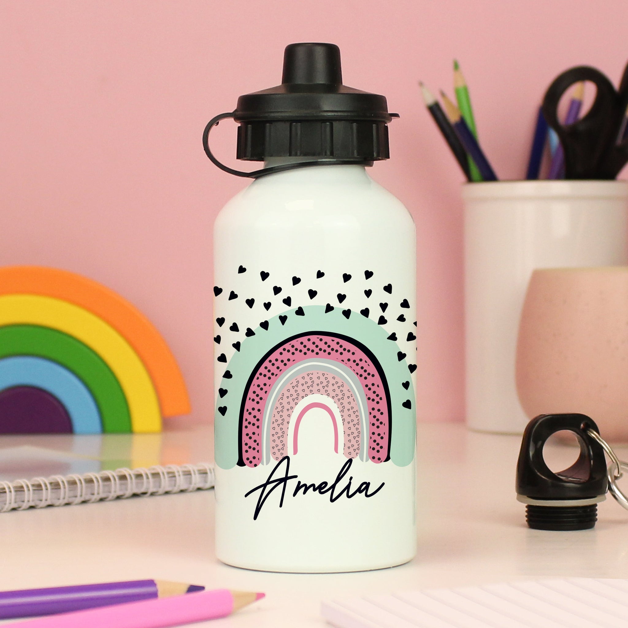 Personalised Rainbow Drinks Bottle: 2 - Kids Bottles By Gift Moments
