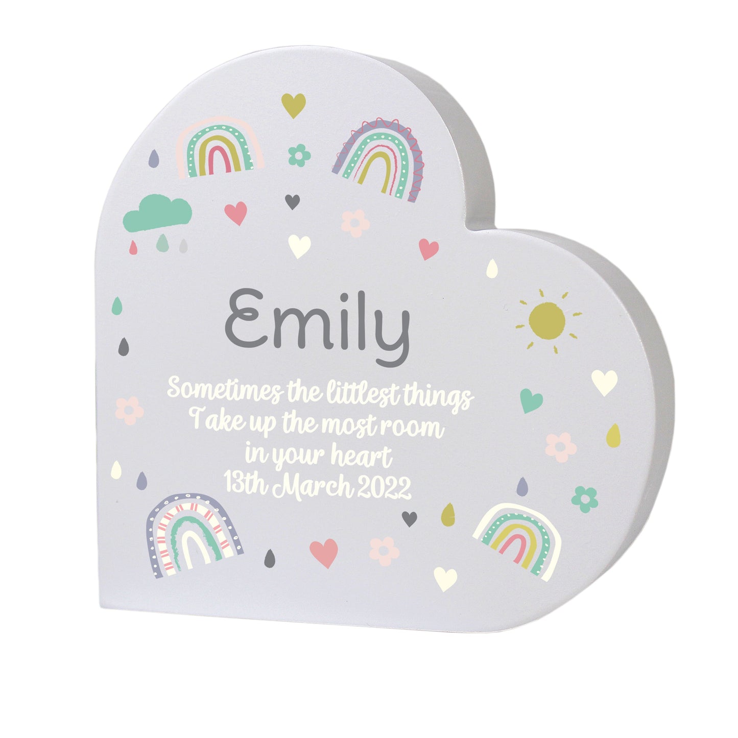 Personalised Rainbow Free Standing Heart ornament: 5 - Ornaments By Gift Moments