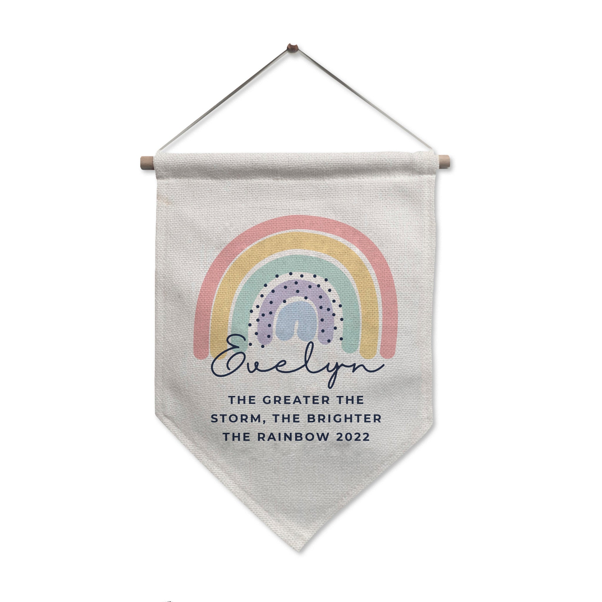 Personalised Rainbow Hanging Banner: 4 - Decorations By Gift Moments