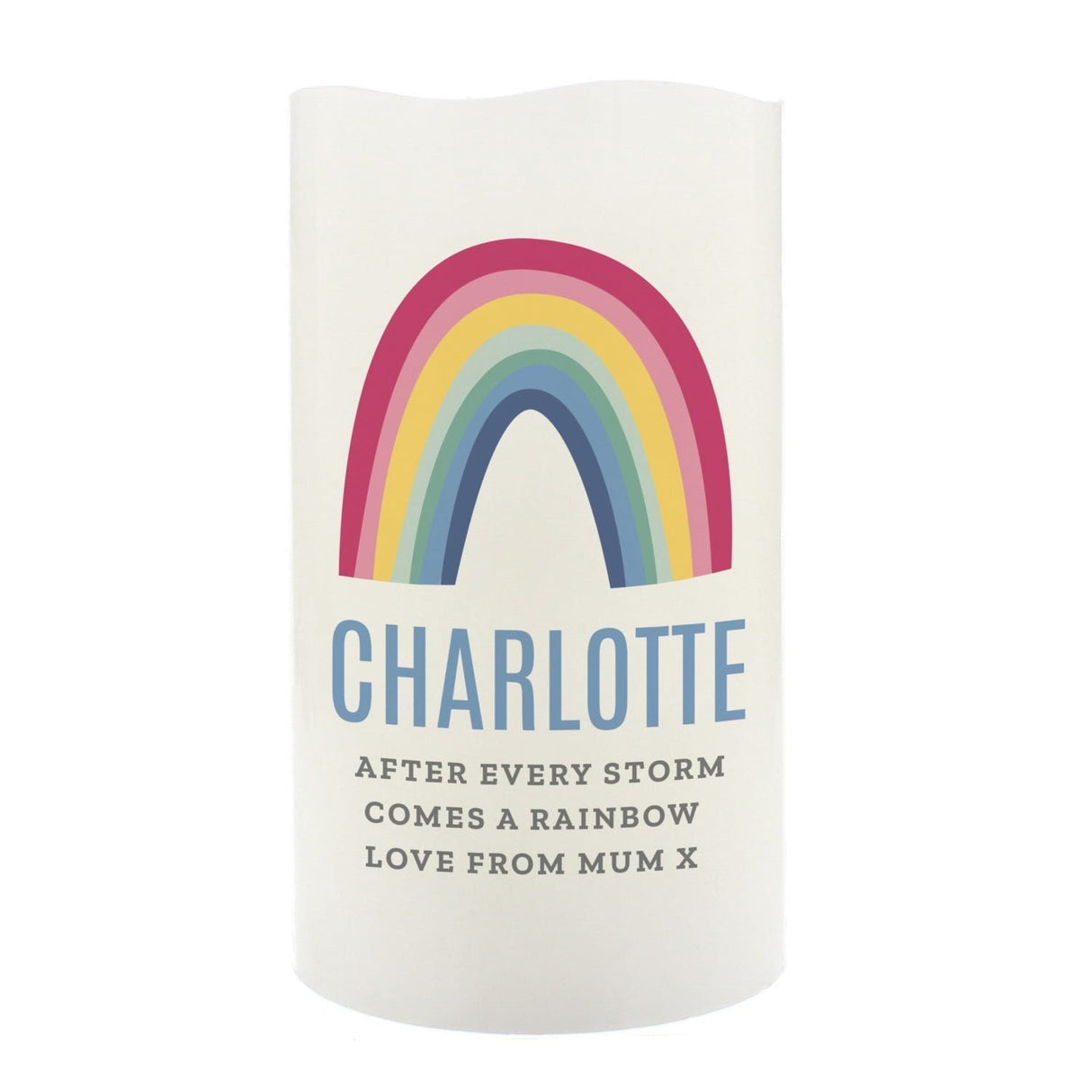 Personalised Rainbow LED Candle: 4 - LED Lighting By Gift Moments