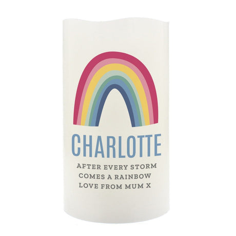 Personalised Rainbow LED Candle: 4 - LED Lighting By Gift Moments