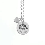 Personalised Rainbow Matte Heart & Disc Necklaces: 6 - Necklaces By Gift Moments