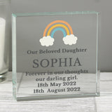 Personalised Rainbow Memorial Crystal Token: 3 - Crystal Tokens By Gift Moments