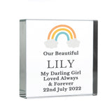 Personalised Rainbow Memorial Crystal Token: 4 - Crystal Tokens By Gift Moments