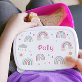 Personalised Rainbow Name Only Pink Lunch Box: 2 - Lunch Boxes & Bags By Gift Moments