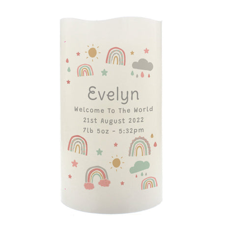 Personalised Rainbow Night Light LED Candle: 5 - LED Lighting By Gift Moments