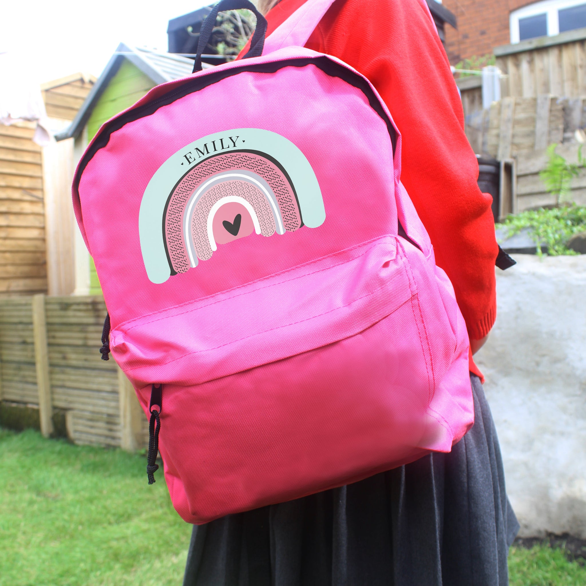 Personalised Rainbow Pink Backpack: 3 - Kids Bags By Gift Moments
