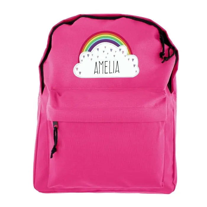 Personalised Rainbow Pink Backpack: 4 - Kids Bags By Gift Moments