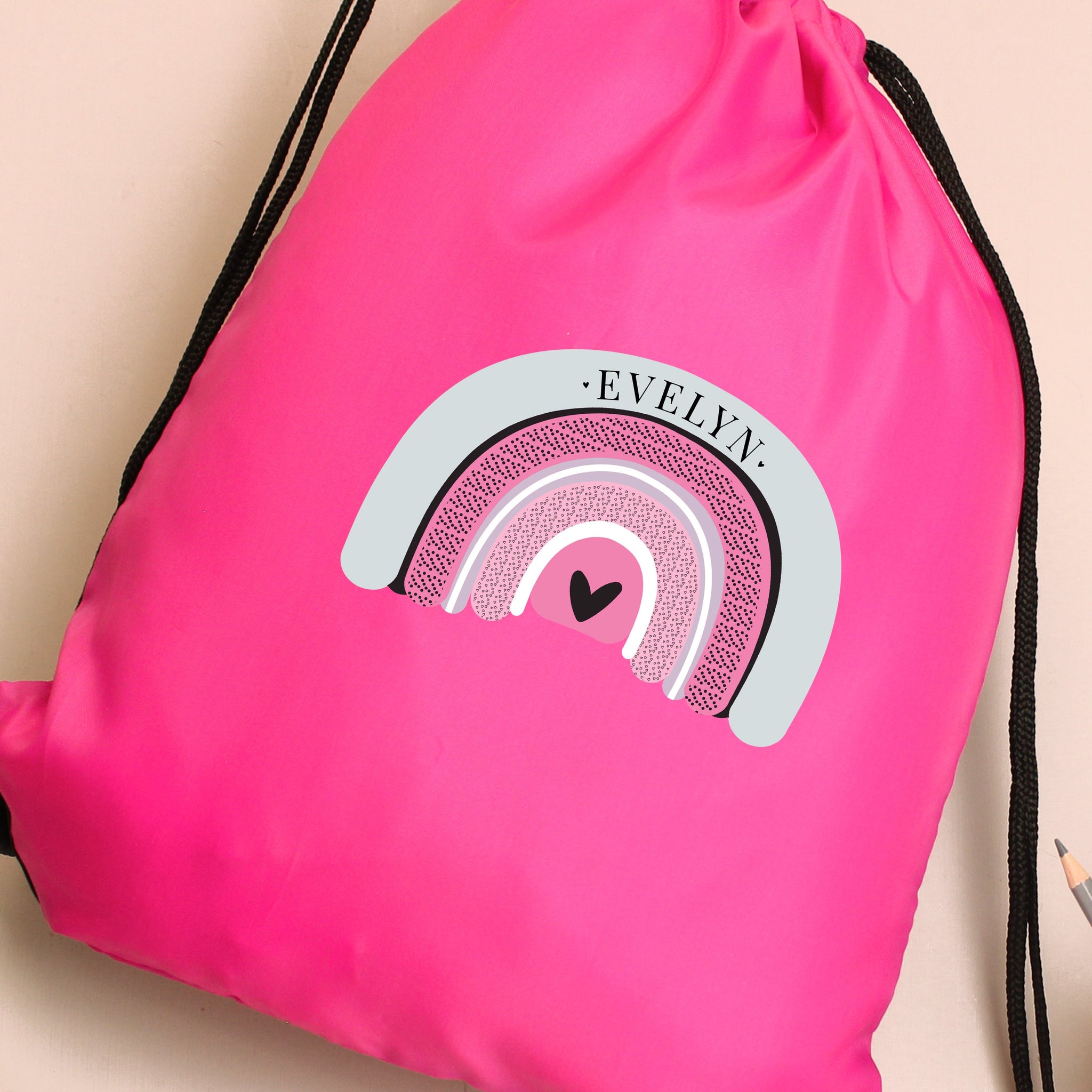 Personalised Rainbow Pink Kit Bag: 6 - Kids Bags By Gift Moments