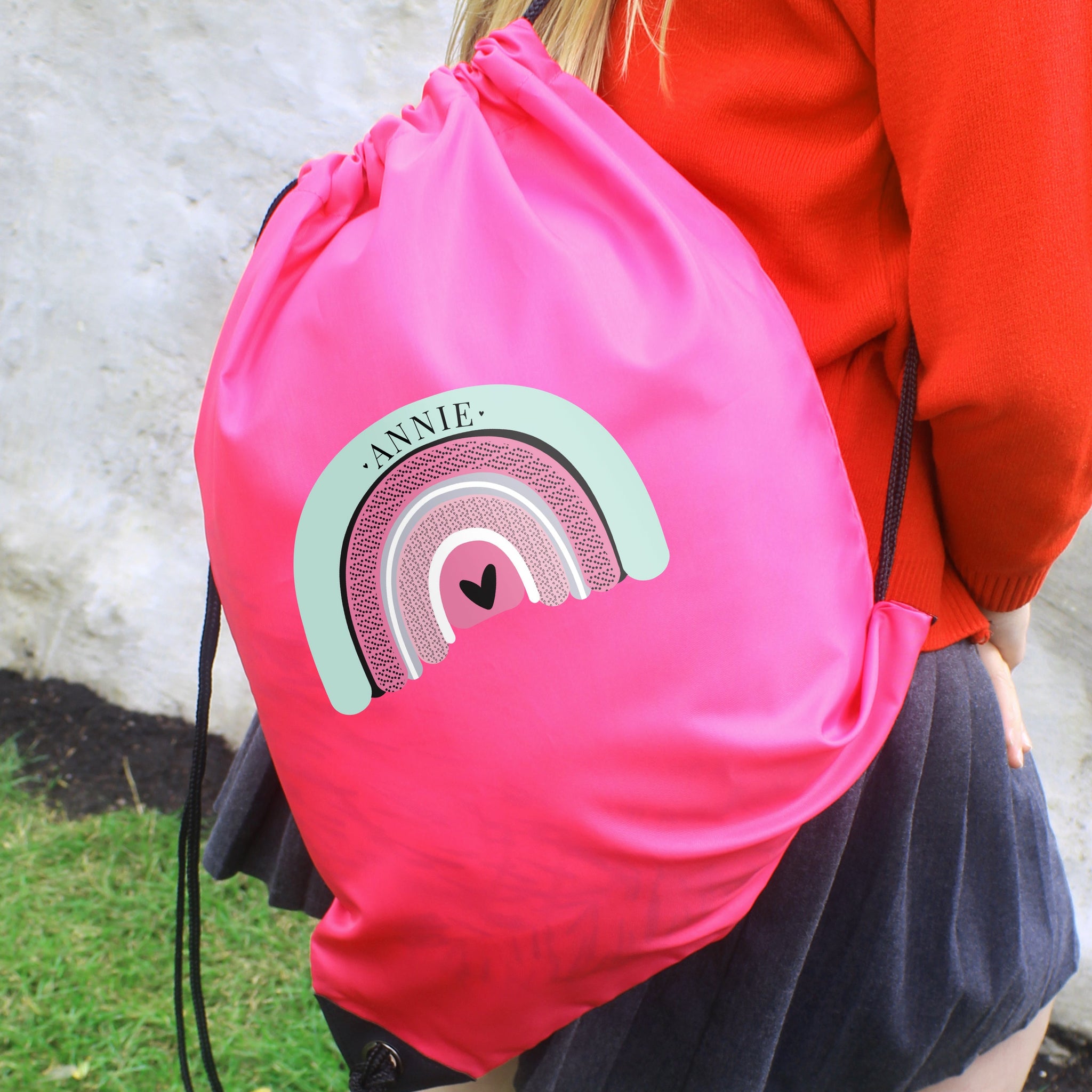 Personalised Rainbow Pink Kit Bag: 7 - Kids Bags By Gift Moments