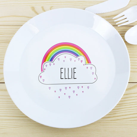 Personalised Rainbow Plastic Plate: 1 - Tableware By Gift Moments