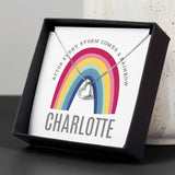 Personalised Rainbow Sentiment Silver Tone Necklace and Box: 1 - Necklaces By Gift Moments