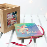Personalised Rainbow Unicorn Photo Cube: 4 Photo Cubes By Gift Moments