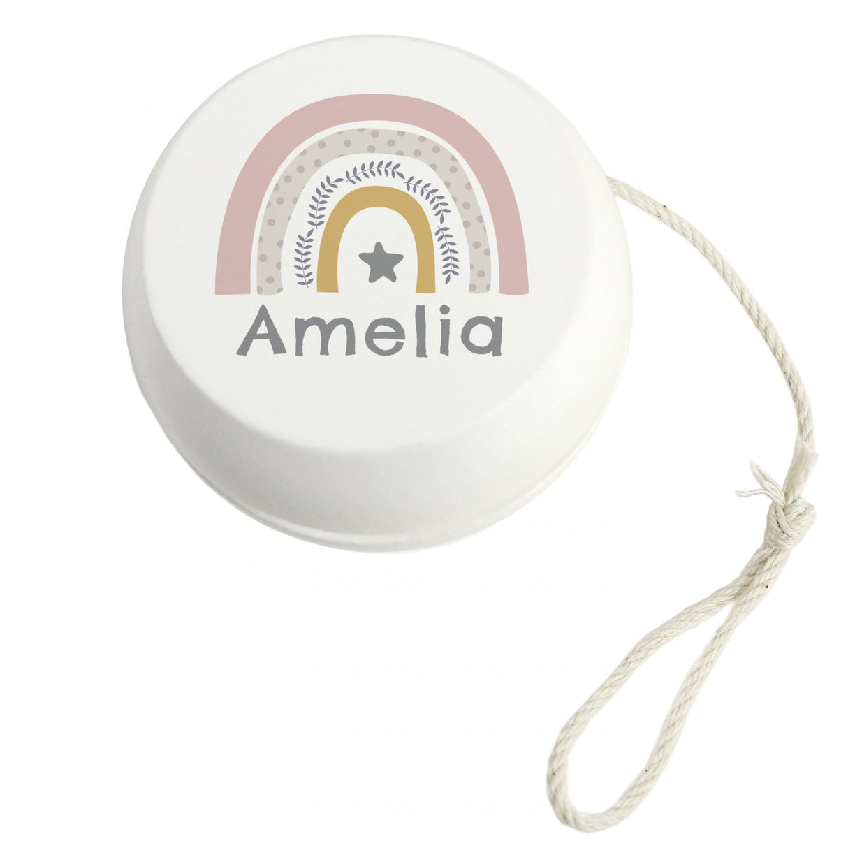 Personalised Rainbow White Wooden Yoyo: 3 - Toys By Gift Moments