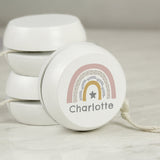 Personalised Rainbow White Wooden Yoyo: 1 - Toys By Gift Moments