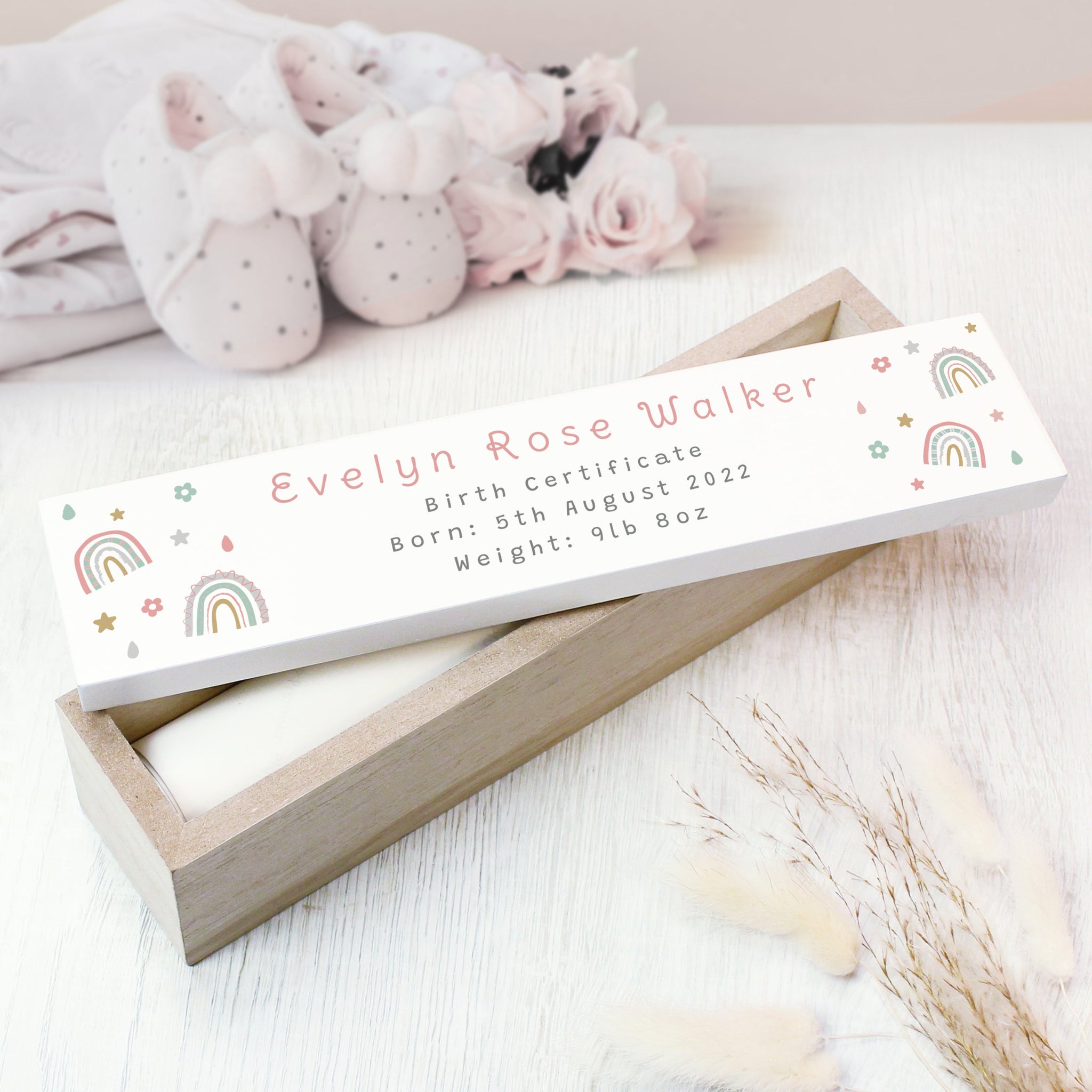 Personalised Rainbow Wooden Certificate Holder: 2 - Certificate Holders By Gift Moments