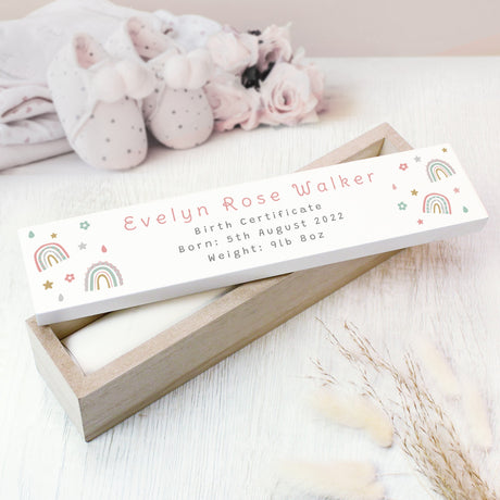 Personalised Rainbow Wooden Certificate Holder: 2 - Certificate Holders By Gift Moments