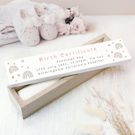 Personalised Rainbow Wooden Certificate Holder: 1 - Certificate Holders By Gift Moments