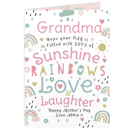 Personalised Rainbows & Sunshine Card: 4 - Greeting Cards By Gift Moments