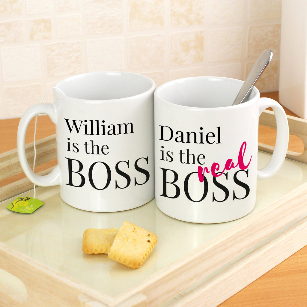 Personalised The Real Boss Mug Set - Shop Mugs At Gift Moments - 4