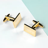 Personalised Rectangle Gold Plated Cufflinks: 3 Cufflinks & Tie Slides By Gift Moments