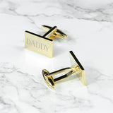 Personalised Rectangle Gold Plated Cufflinks: 2 Cufflinks & Tie Slides By Gift Moments