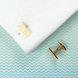 Personalised Rectangle Gold Plated Cufflinks: 6 Cufflinks & Tie Slides By Gift Moments