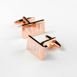 Personalised Rectangle Rose Gold Plated Cufflinks: 4 - Cufflinks & Tie Slides By Gift Moments