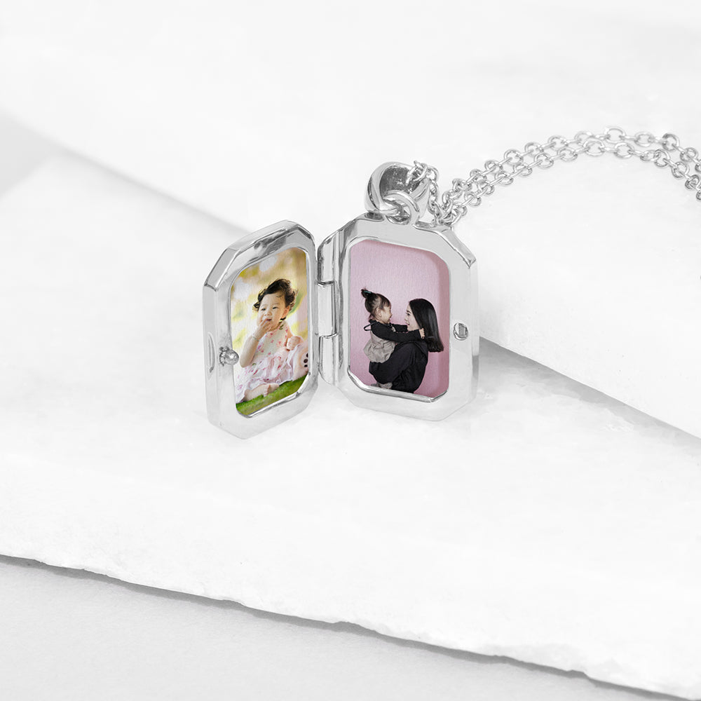 Personalised Rectangular Photo Locket Necklaces: 4 - Necklaces By Gift Moments