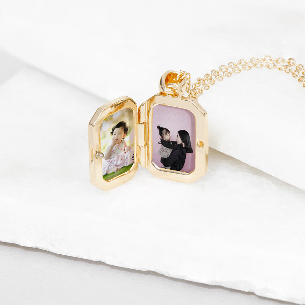 Personalised Rectangular Photo Locket Necklaces: 5 - Necklaces By Gift Moments