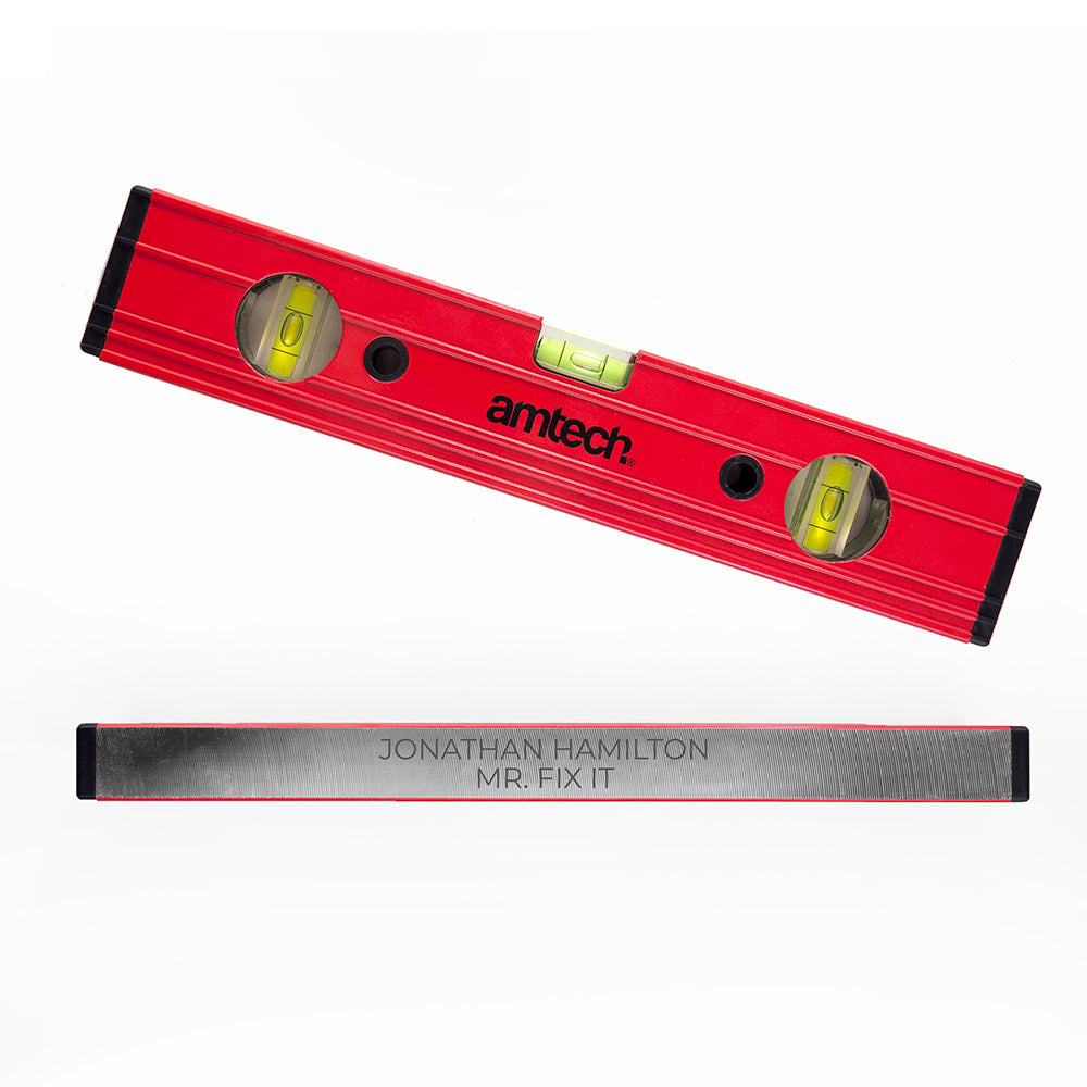 Personalised Red 300mm Spirit Level: 5 - Tools & Storage By Gift Moments