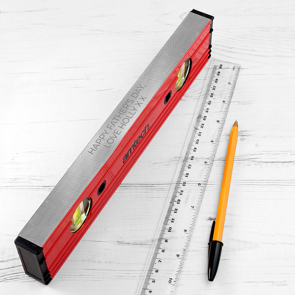 Personalised Red 300mm Spirit Level: 1 - Tools & Storage By Gift Moments