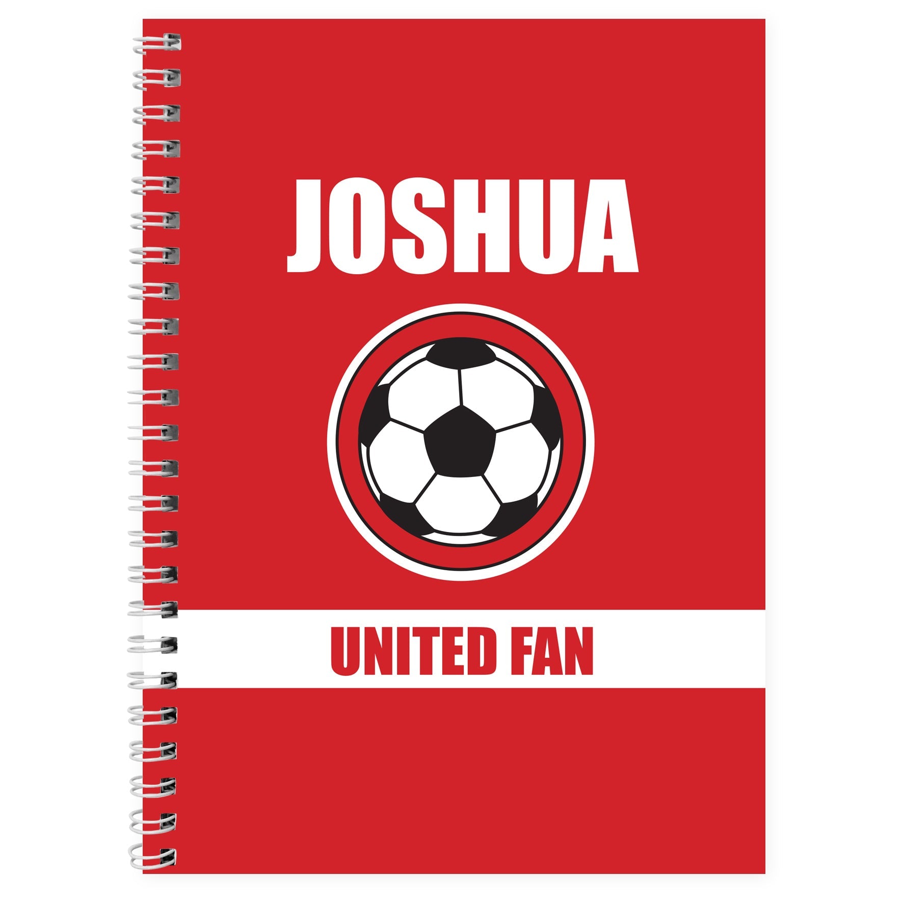 Personalised Red Football Fan A5 Notebook - Shop Notebooks At Gift Moments - 2