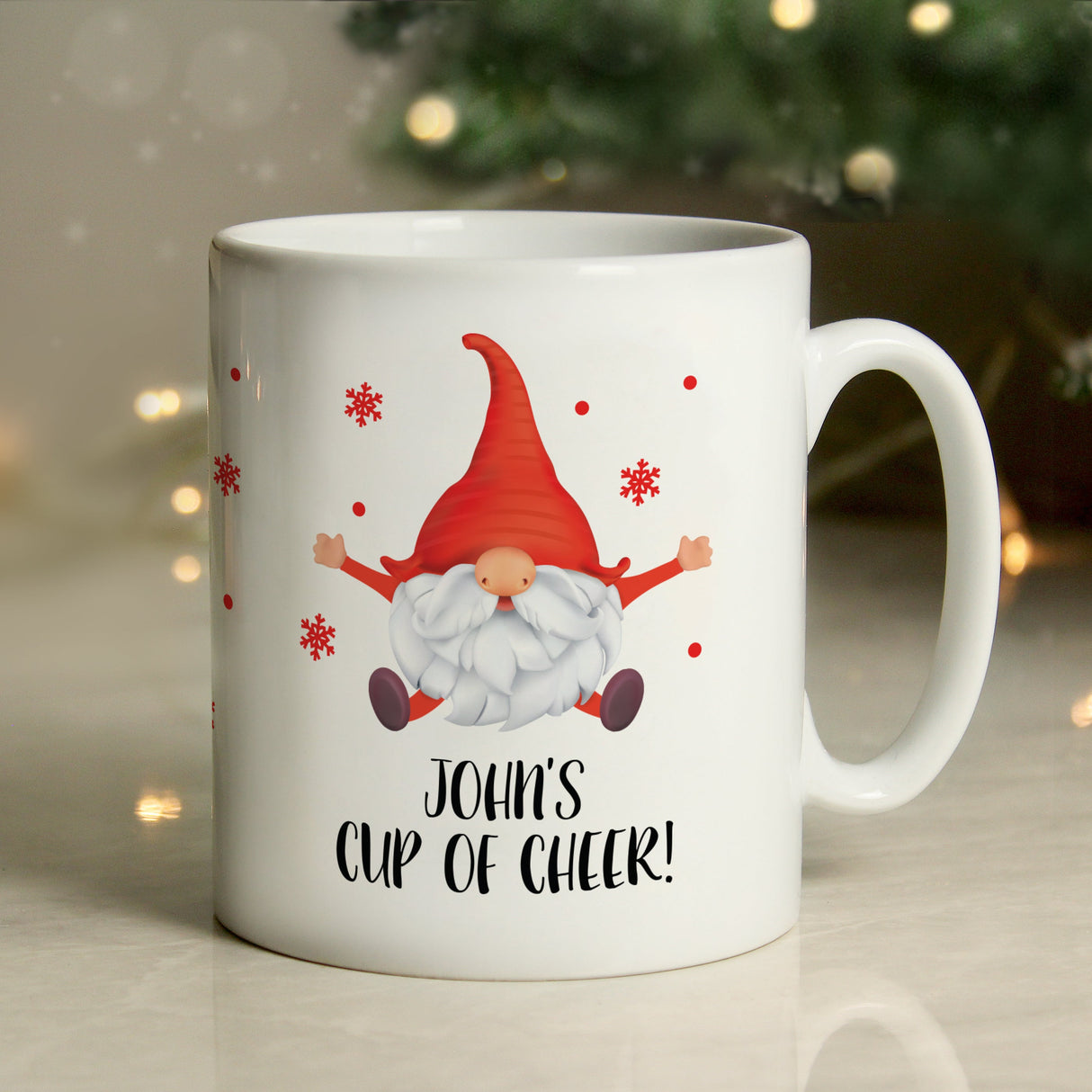 Personalised Red Gonk Christmas Mug: 2 - Mugs By Gift Moments