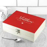 Personalised Red Heart Tea Box Selection: 1 Tea Boxes By Gift Moments