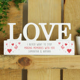 Personalised Red Hearts Wooden Love Ornament: 2 - Ornaments By Gift Moments