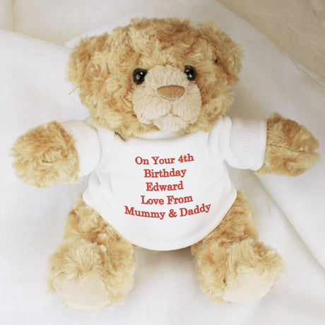 Personalised Red Message Teddy Bear: 7 - Teddy Bears & Soft Toys By Gift Moments