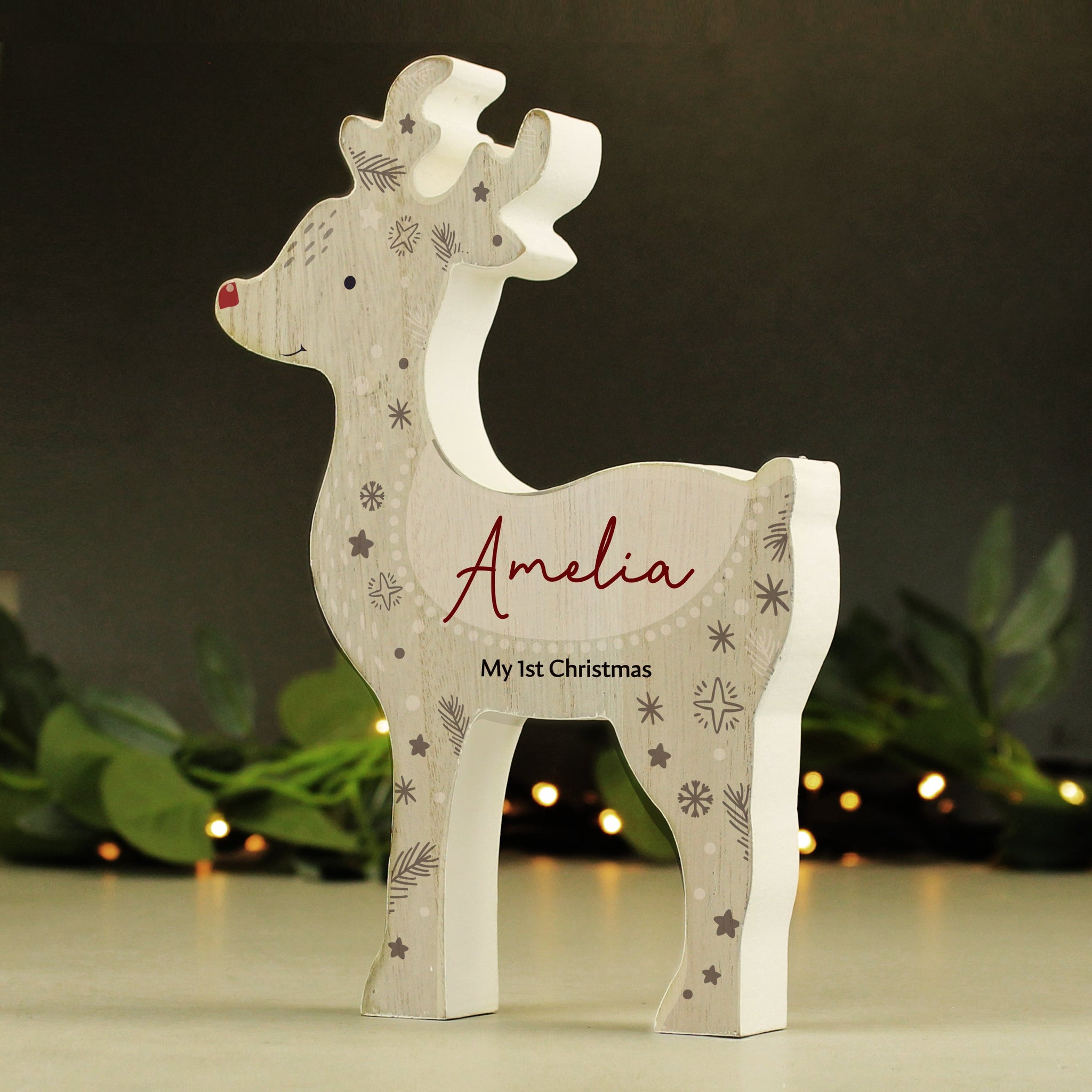 Personalised Red Nosed Reindeer Ornament: 5 - Christmas Decorations By Gift Moments