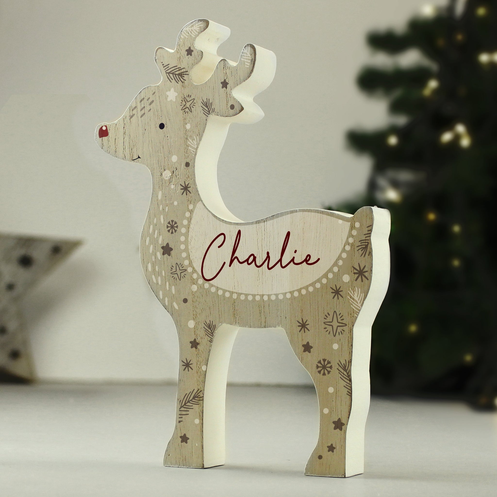 Personalised Red Nosed Reindeer Ornament: 3 - Christmas Decorations By Gift Moments