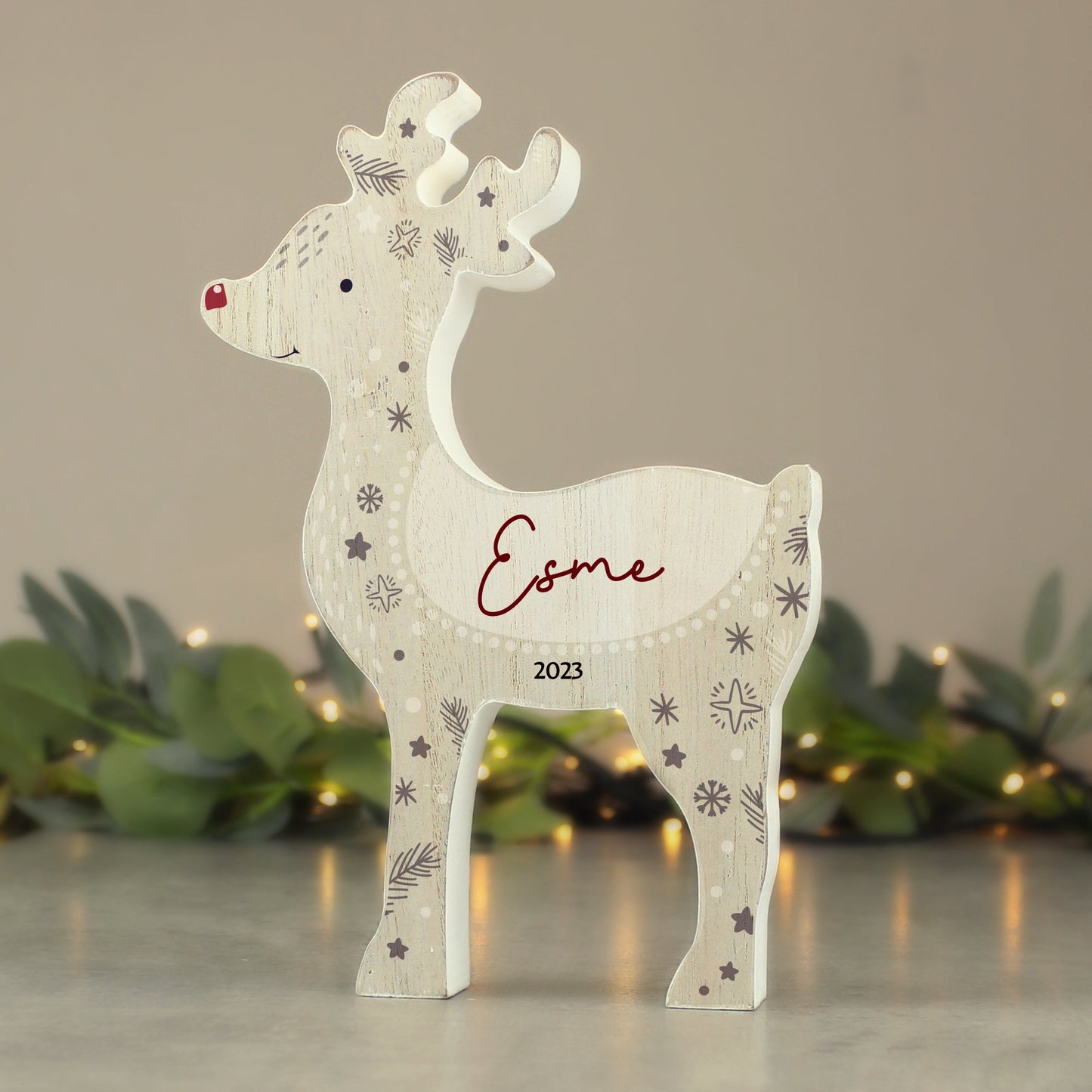 Personalised Red Nosed Reindeer Ornament: 1 - Christmas Decorations By Gift Moments